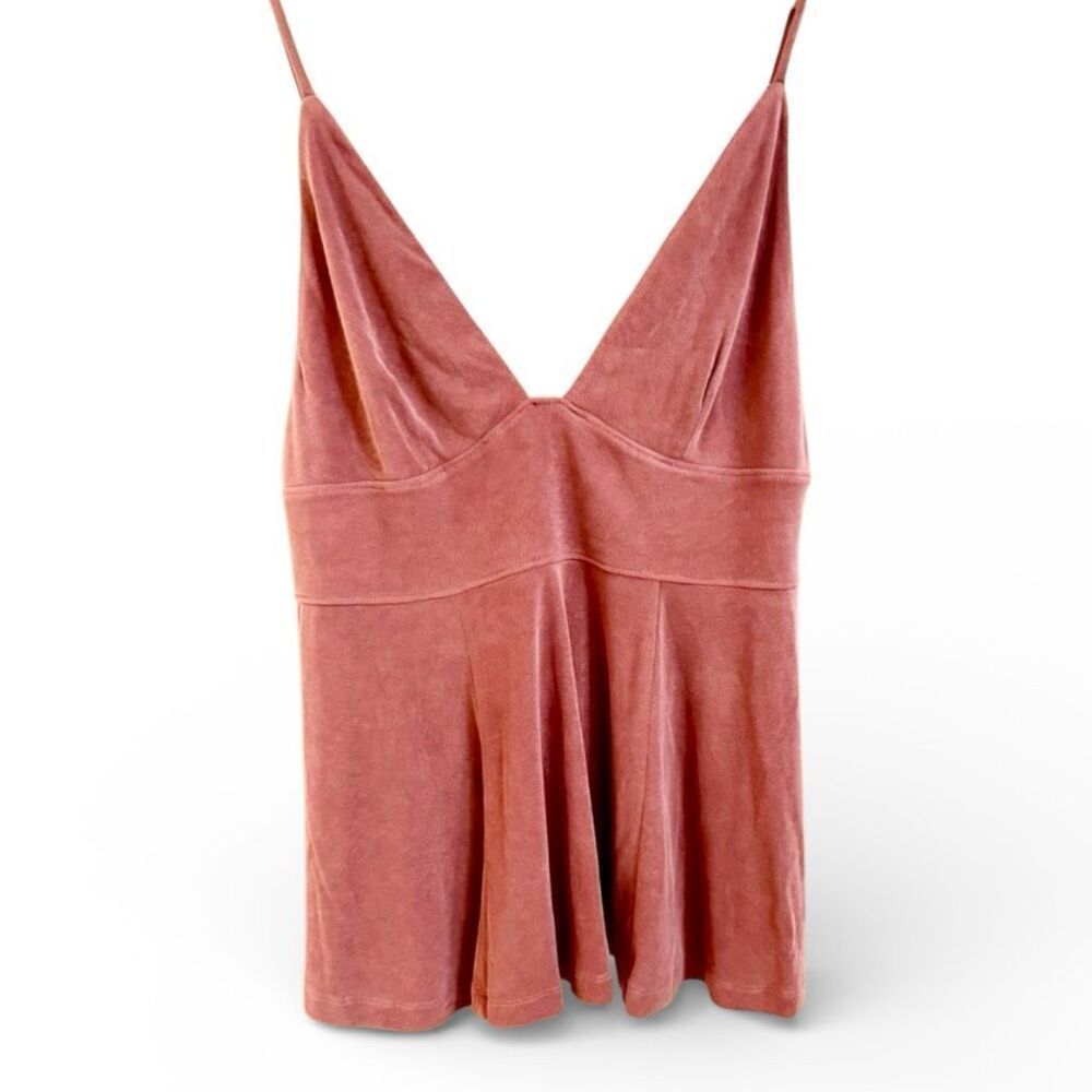 (L) Free People copper spaghetti strap flowy tank top - dusty rose pink